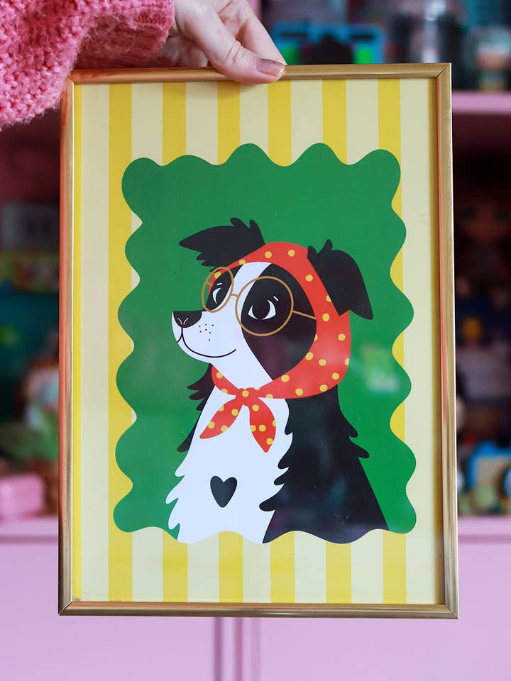 Affiche border collie pour la vente par Poulette Magique