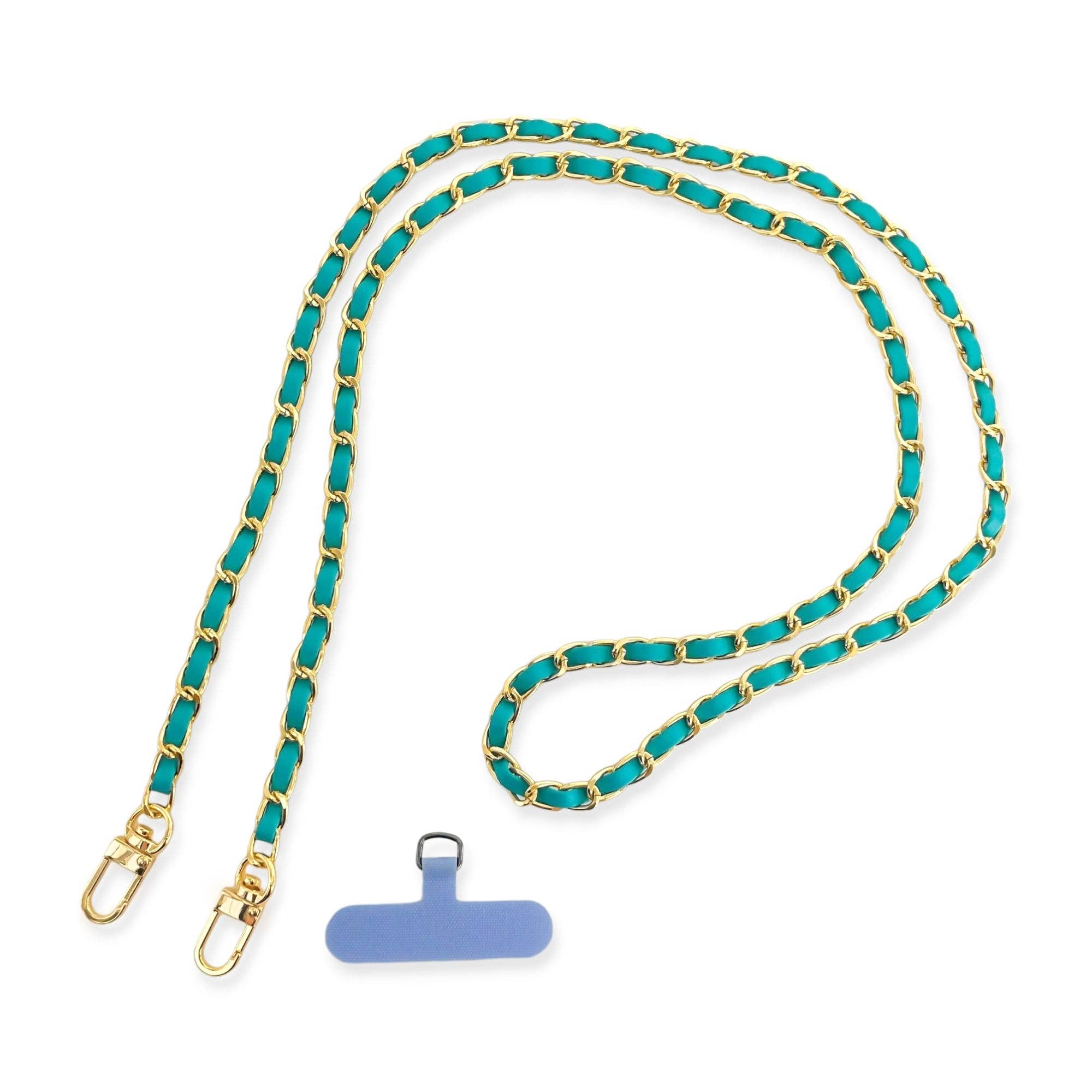 OMG Blings - Vente Sangle pour étui à téléphone - APC01 - Longue chaîne de téléphone en cuir végétalien*22