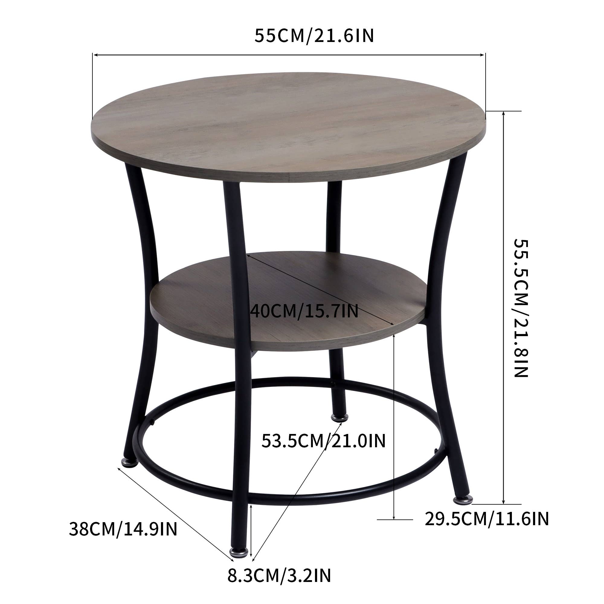 HOMYCASA DESIGN INC - Wholesale Side Table - MarketLane Side Table, Round End Table with 2 Storage Shelve2