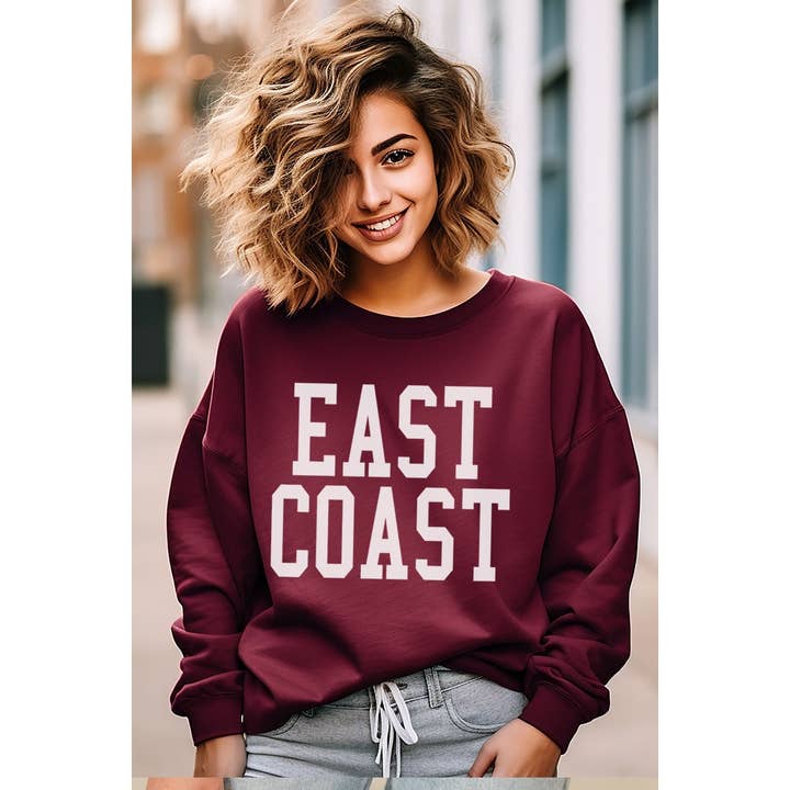 Illustrated Society - Wholesale Graphic Sweatshirt - Women's - EAST COAST VINTAGE GRAPHIC OVERSIZES SWEATSHIRTS