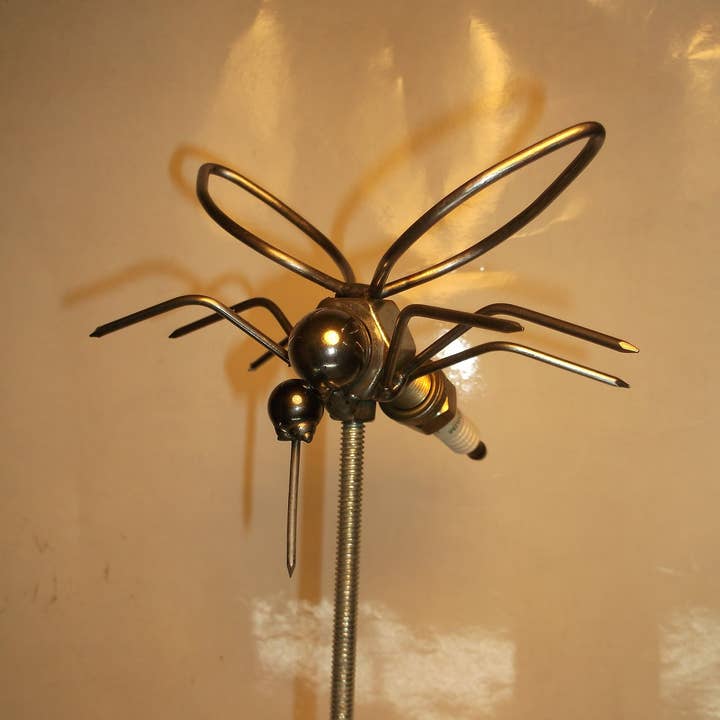 Creations Welded - Wholesale Garden/Lawn Stake - Mosquito Spark Plug Garden Stake, Metal Yard Art Insect2