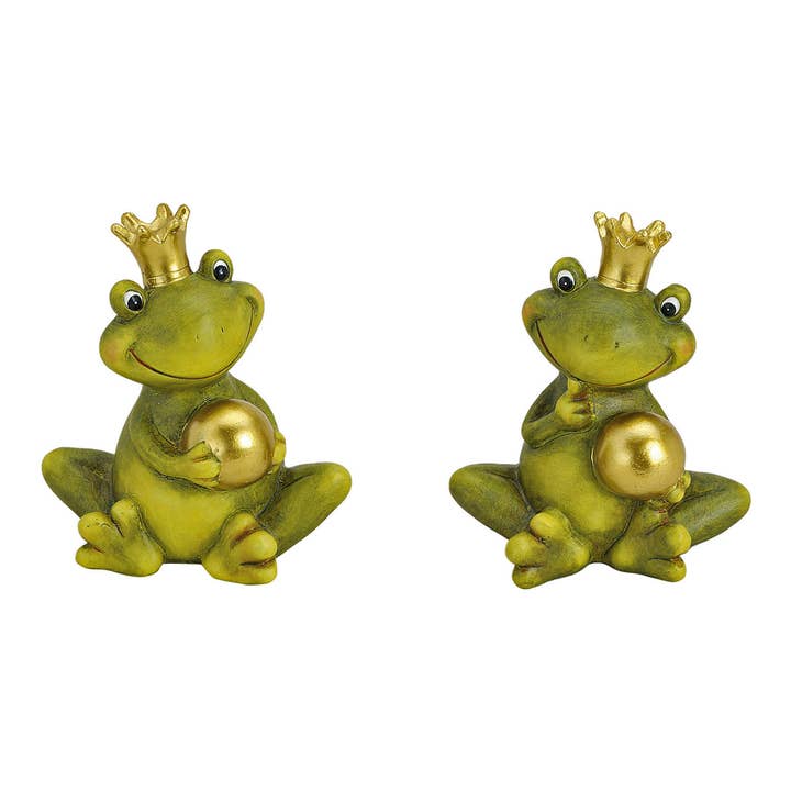 Frøprins med gylden kugle af keramik, 2 forskellige, 15 cm for engroshandel hos Wurm