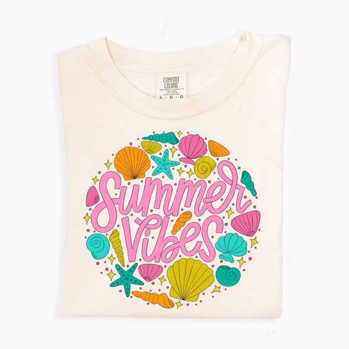 Summer Seashell Vibes Comfort Colors Tee   for wholesale by The Luna T Company