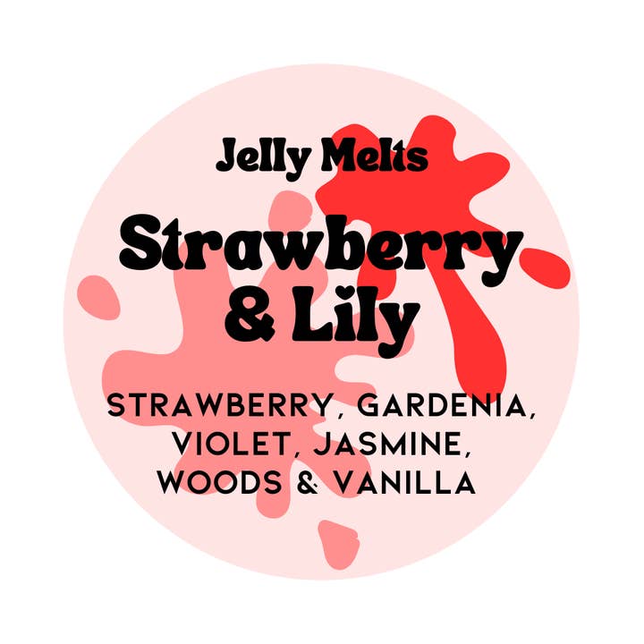 Strawberry & Lily, Jelly Melts, Gel Wax Melts, Jelly Wax, Highly Scented, Long Burn Rate for wholesale by Jelly Melts