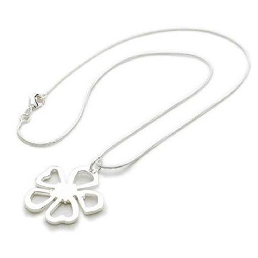 Collar con colgante de flor de plata de ley 925 chapado en plata de ley 925 para venta al por mayor de Liberty Charms