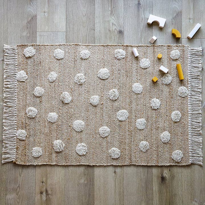 NATTIOT - Vendita all'ingrosso Tappeto - Tappeto in juta e cotone a pois NOP1
