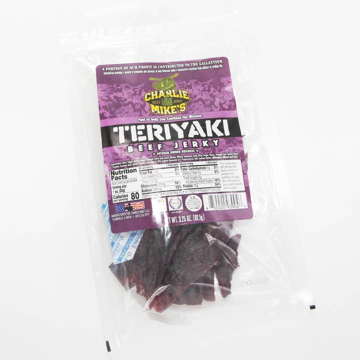 Boeuf Teriyaki Jerky pour la vente par Charlie Mike's Beef Jerky