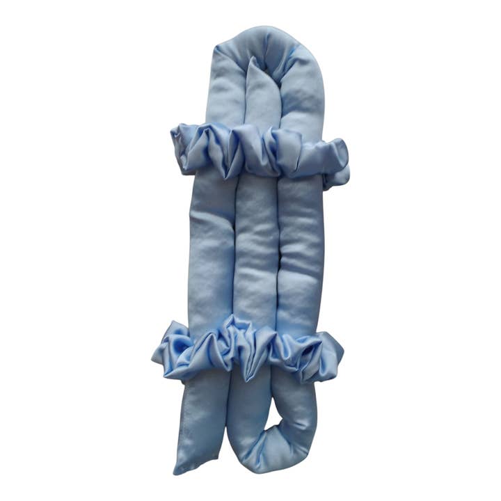 SKY BLUE SATIN HEATLESS CURLER for wholesale by KayJay Creationz