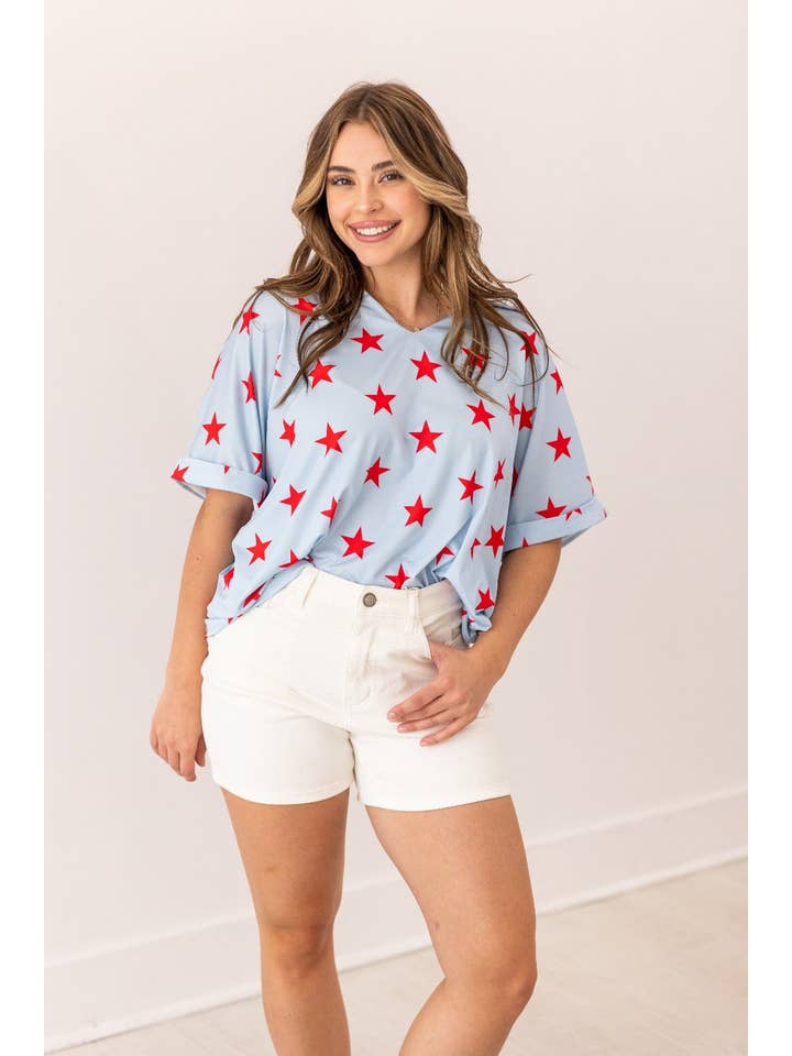 The Cara Light Blue Stars for wholesale on Faire