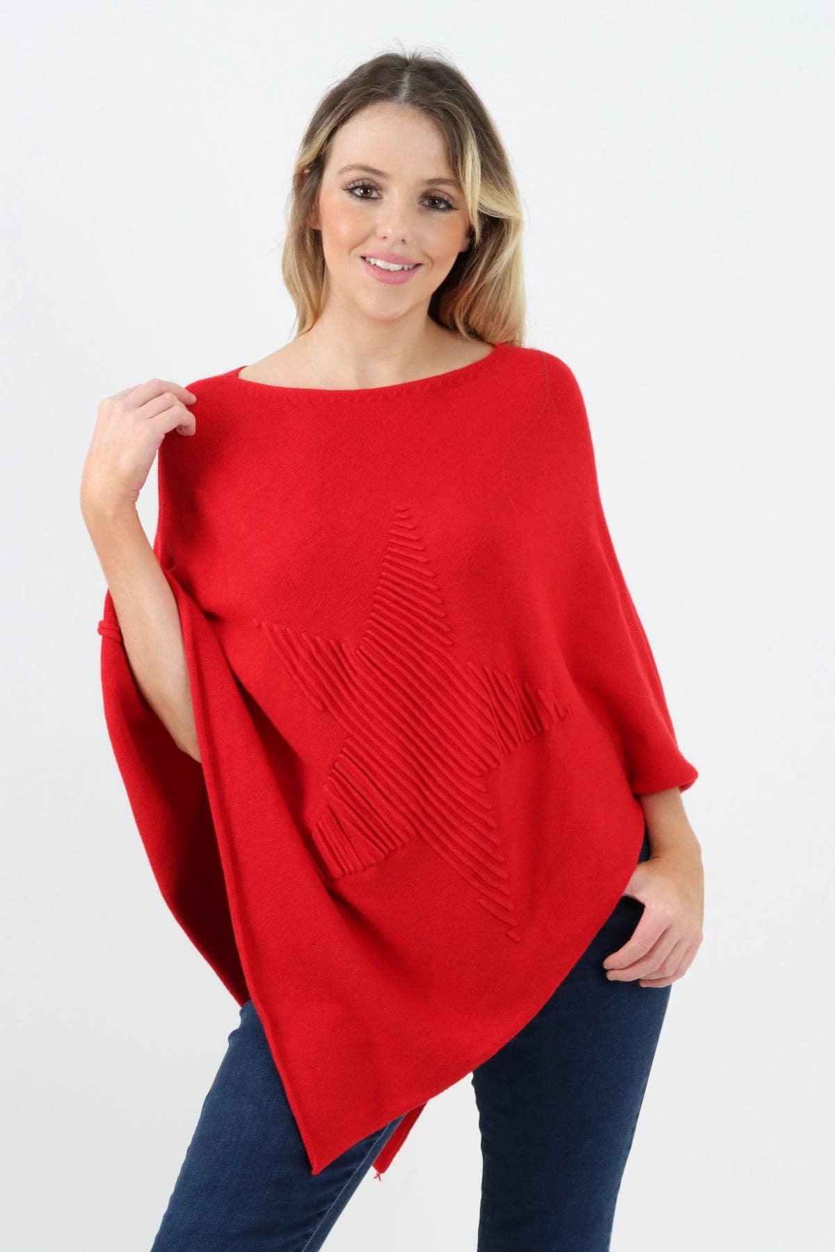 Miss Bold – wholesale Poncho – Women's – Italian Knitted Lagenlook Star Poncho35