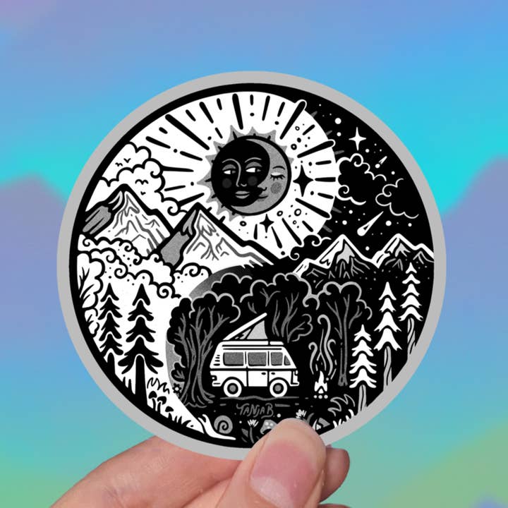 Yin, Yang, Fuego, Furgoneta - Pegatina para venta al por mayor de SeeknRevel