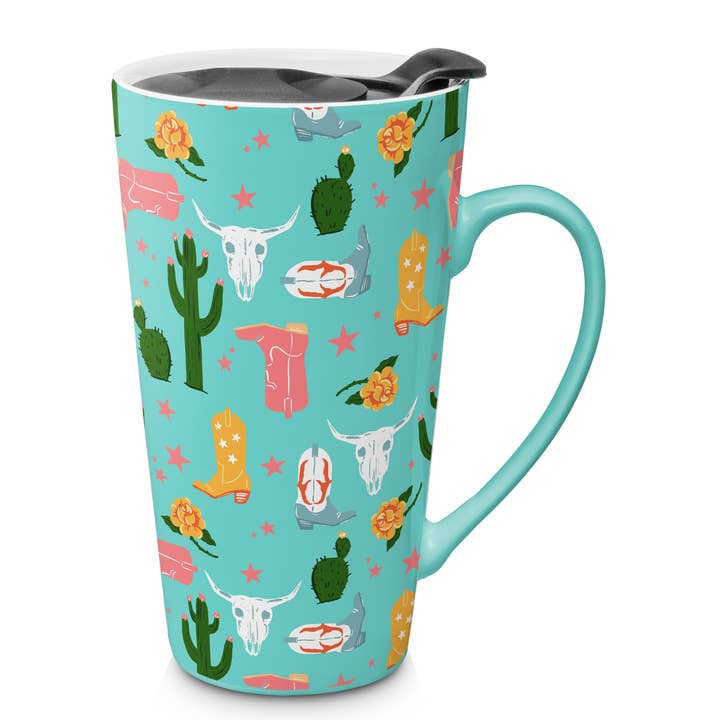 All Over Desert Turquoise Travel Mug for wholesale by Godinger