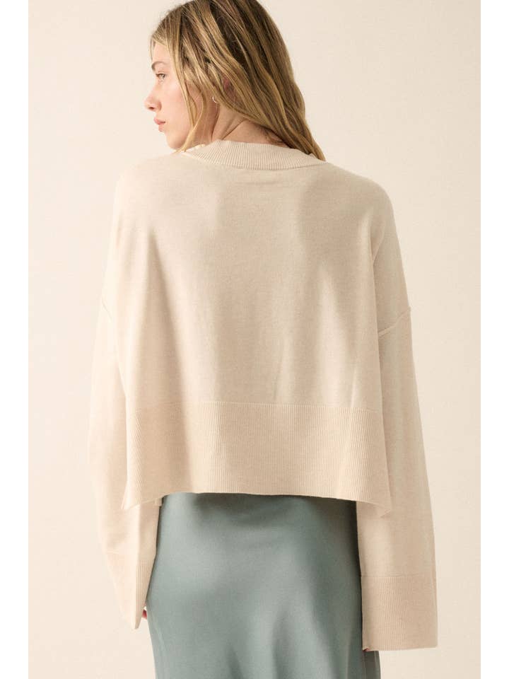 Promesa USA - Vendita all'ingrosso Maglione tricot - Donna - Maglione ampio a maniche larghe in maglia solida