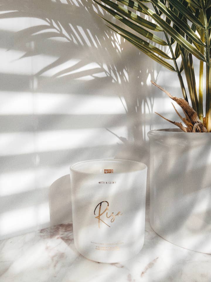 Rise - Yuzu & Driftwood Candle for wholesale by 48th & Glory