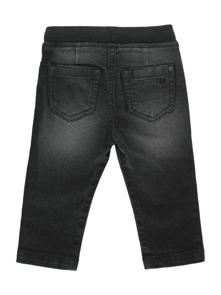 Blue Boys Black Wash Denim Pull-on Jeans for wholesale on Faire