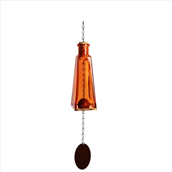 Blue Ridge Mountain Gifts - Wholesale Wind Chime - Glass Wind Chimes Made From Pyramid Shaped Bottles
