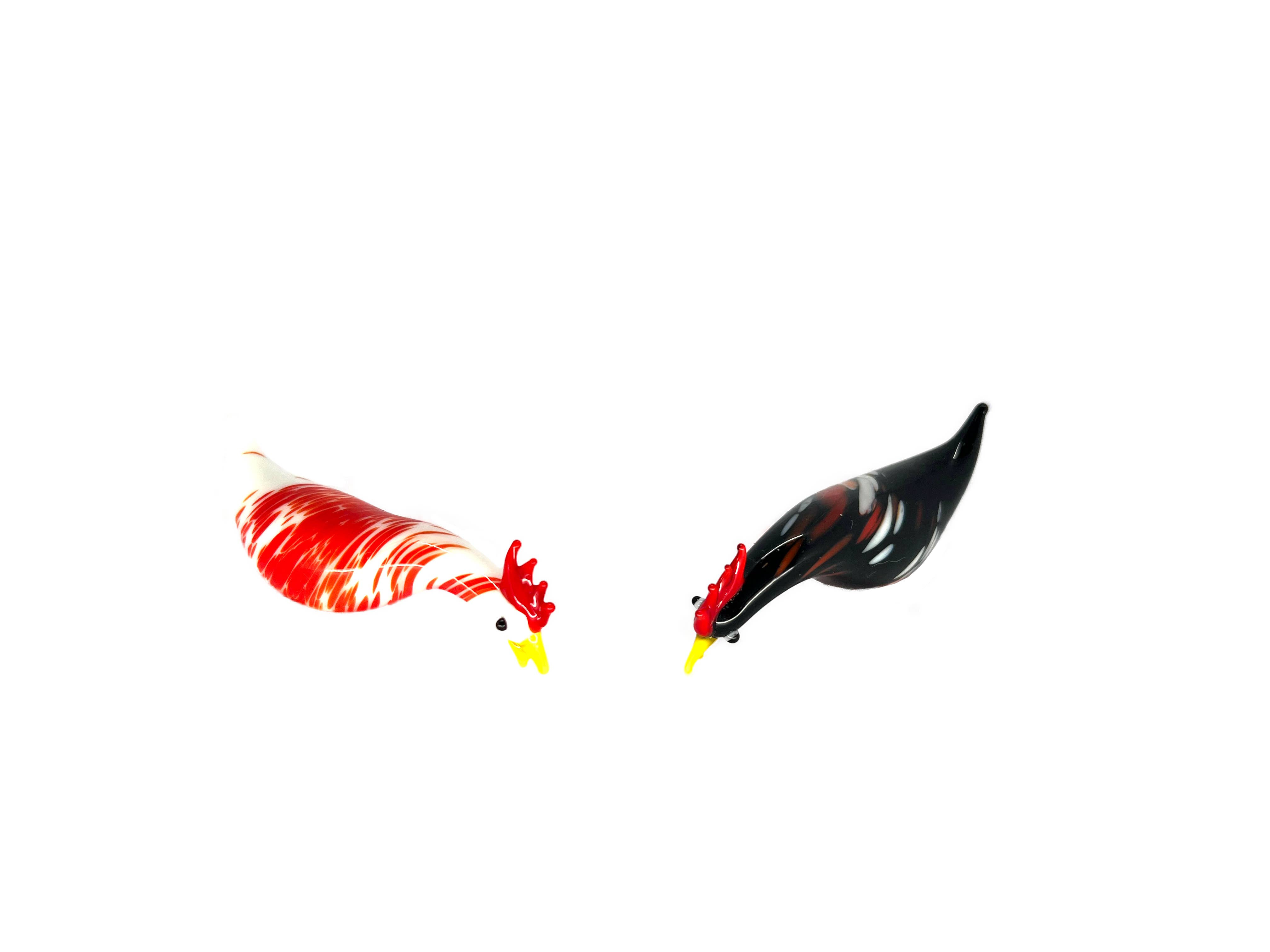 FW-Glas - Wholesale Decorative Figurine - chicken pecking, 2 colors asst.