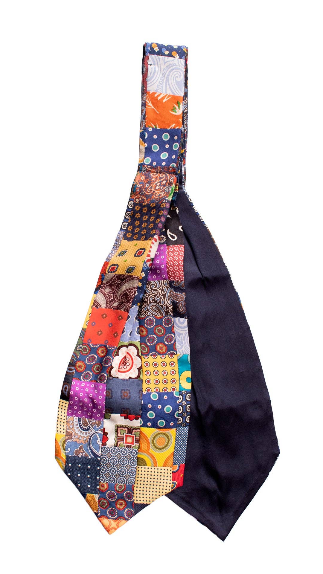 Graffeo Cravatte – wholesale Necktie – Men’s – Ascot Vintage Silk Print Patchwork Multicolor Pattern AP481