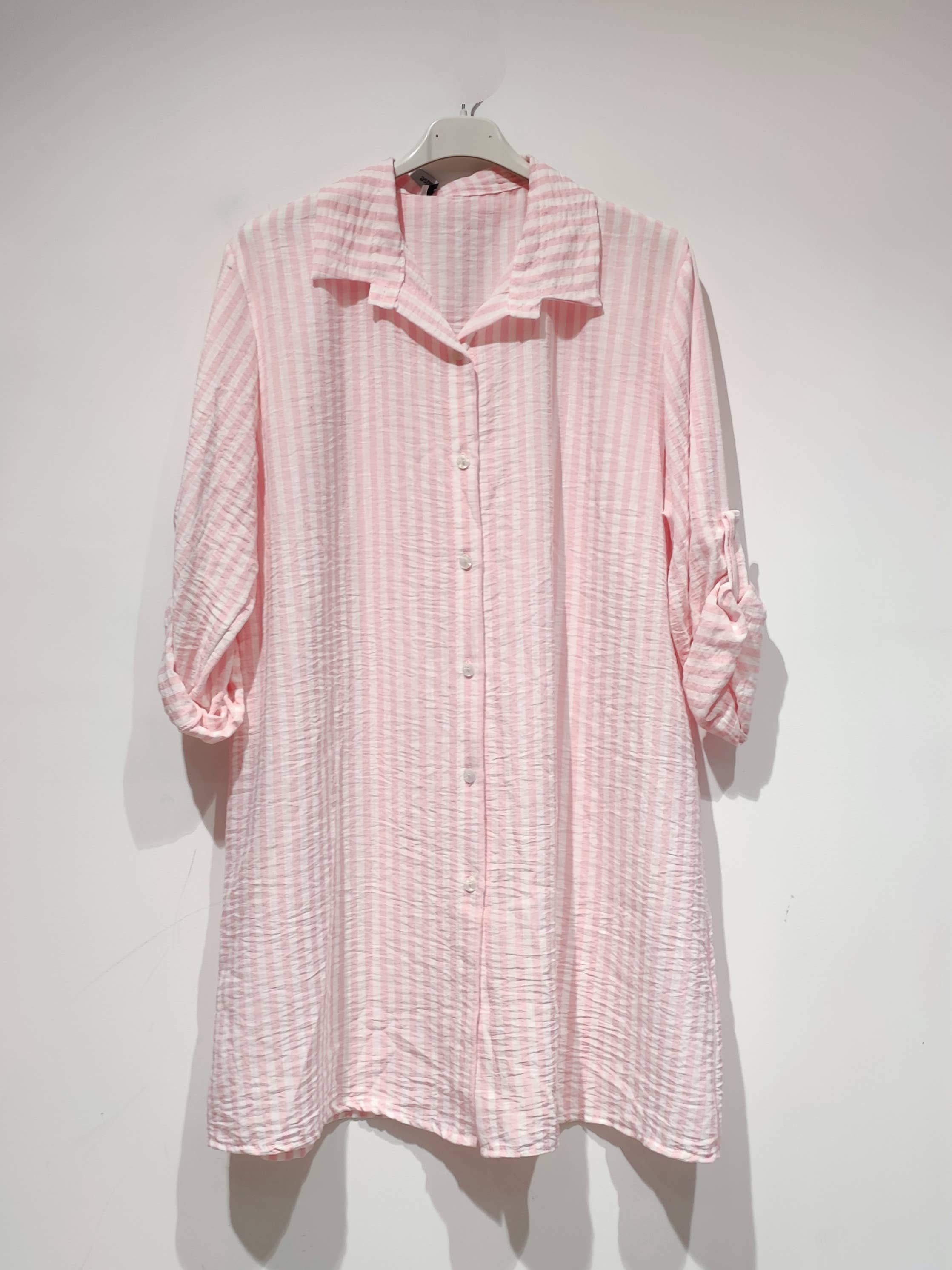Pomelo paris - Wholesale Button Down Shirt - Women's - CAMI Long striped shirt - PE250