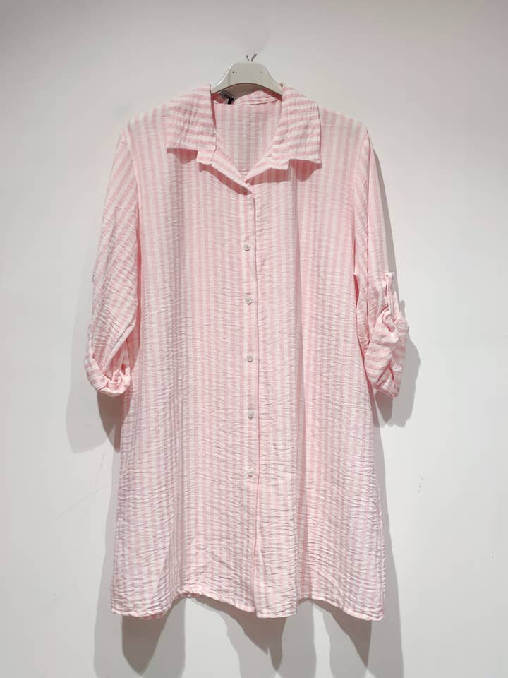Pomelo paris - Wholesale Button Down Shirt - Women's - CAMI Long striped shirt - PE25