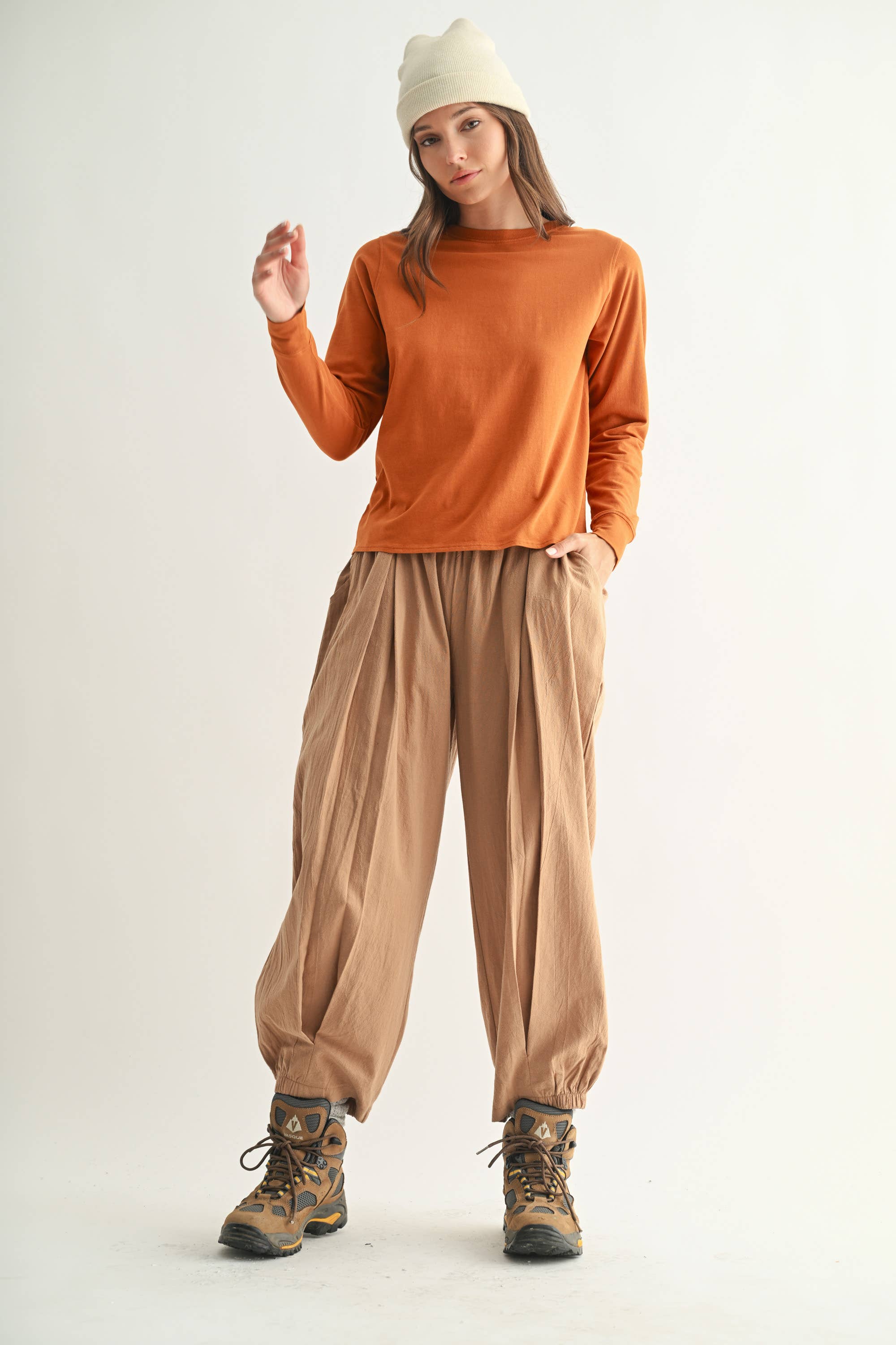 Mono B - Vendita all'ingrosso Maglietta - Donna - Maglia a Maniche Lunghe in Cotone Pima Stonewash a Taglio Ampio15