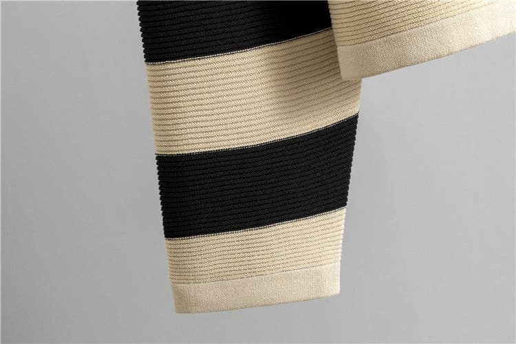 Classic Black Chic Korean TwoPiece Knit Set Cardigan  Top for wholesale on Faire10