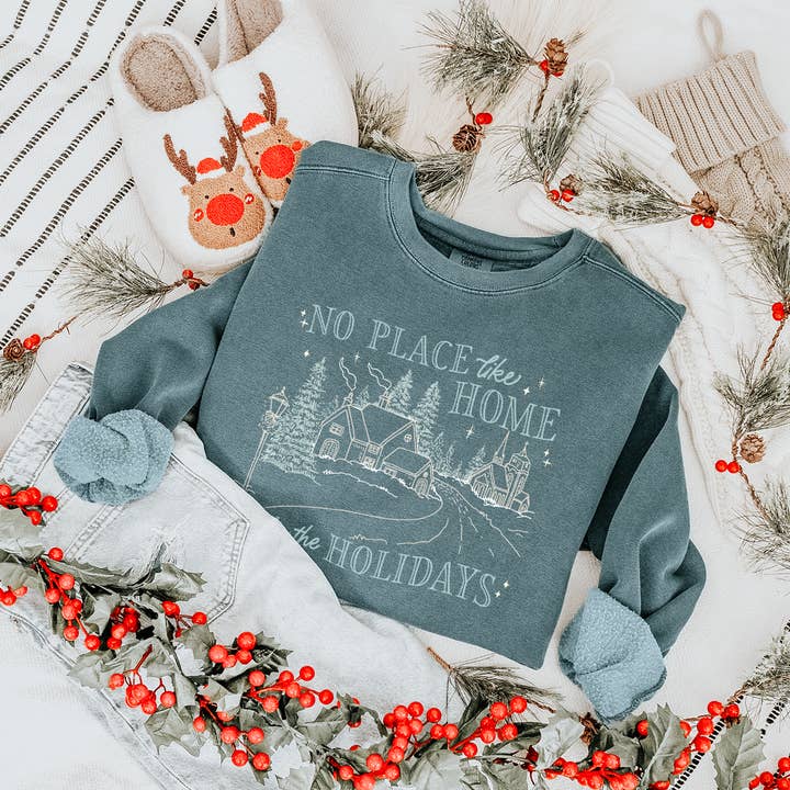 designtwentyfive - Wholesale Graphic Sweatshirt - Women's - No Place Like Home Comfort Colors Tee or Crewneck