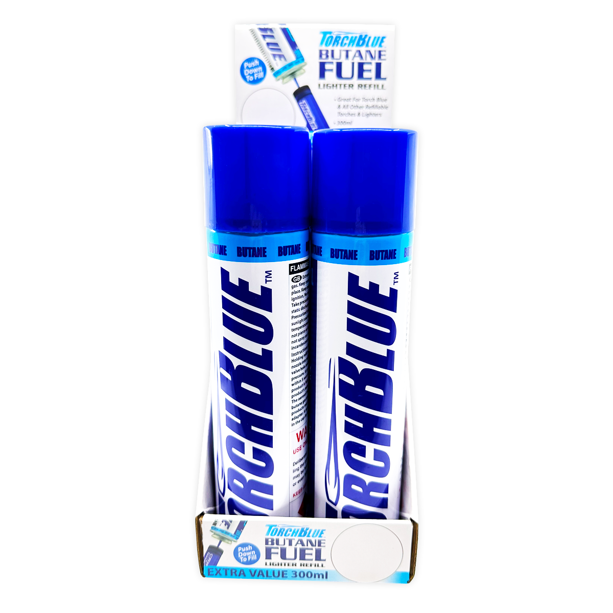 Torch Blue - Wholesale Lighter - Torch Blue Bulk Lighter Butane Refill 300ML- 6/Display1