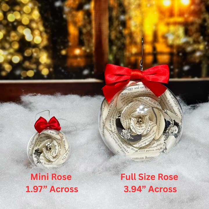 Literary Blooms - Wholesale Ornament - Wizard of Oz Book Rose Ornament – 2 Sizes Available5