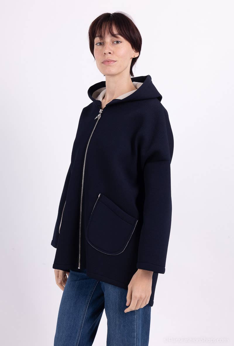 L'Emotion - Wholesale Hoodie - Women's - Neoprene Embossed Material Zip-Up Hoodie13