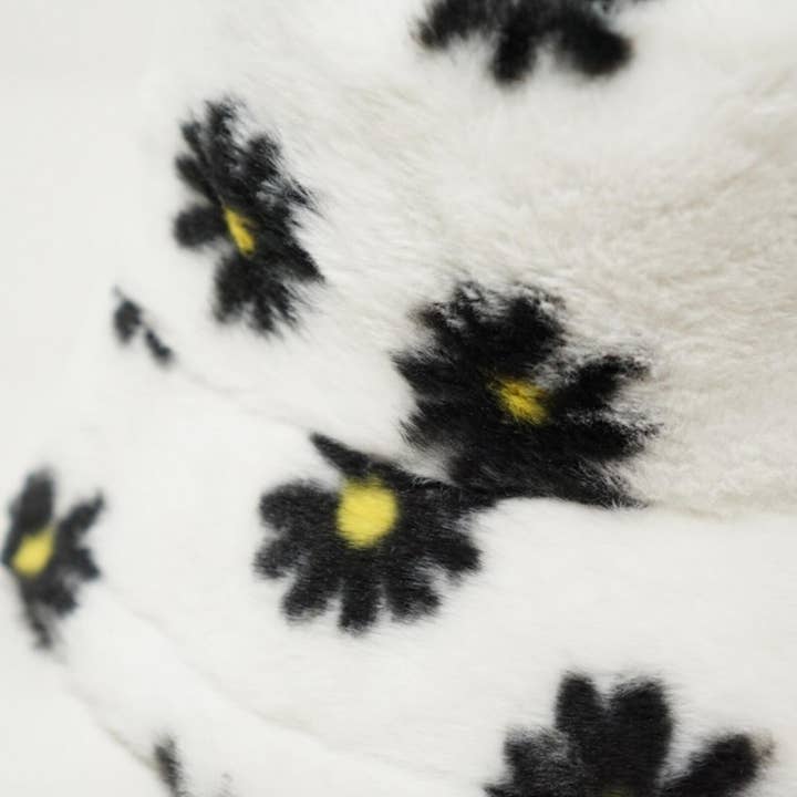 Olive & Pique - Wholesale Bucket Hat - Unisex - Faux Fur Fuzzy Textured Bucket Hat, Daisy Flowers5