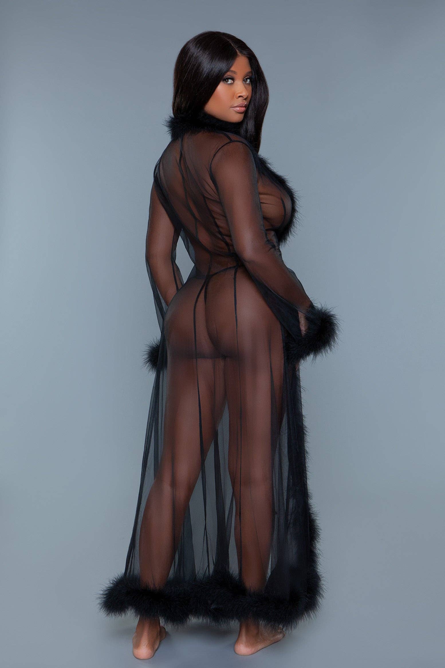 BeWicked - Wholesale Robe - Women's - BW1650 Marabou Robe2