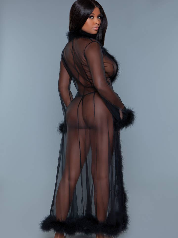 BeWicked - Wholesale Robe - Women's - BW1650 Marabou Robe2