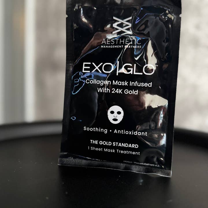 Exo Glo Collagen Infused 24k Gold Sheet Mask for wholesale by Eden's Coven