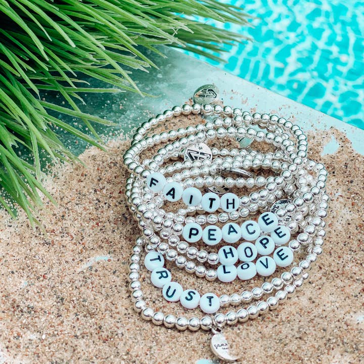 Silver Metallic Bracelet Stackers for wholesale by Game Face Team Shop