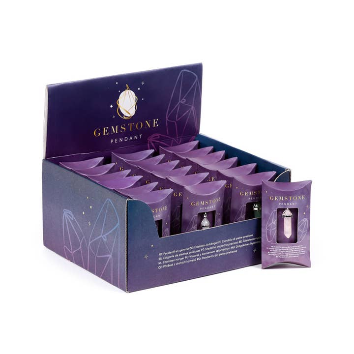 Puckator Ltd – wholesale Spiritual stone/crystal – Healing Stone Gemstone Double Terminated Shaped Pendant