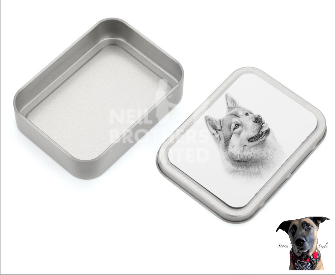 Storms Style - Vente Bocal à friandises – chien - Boîte à friandises en métal pour petit chien noir et gris - de nombreuses races46