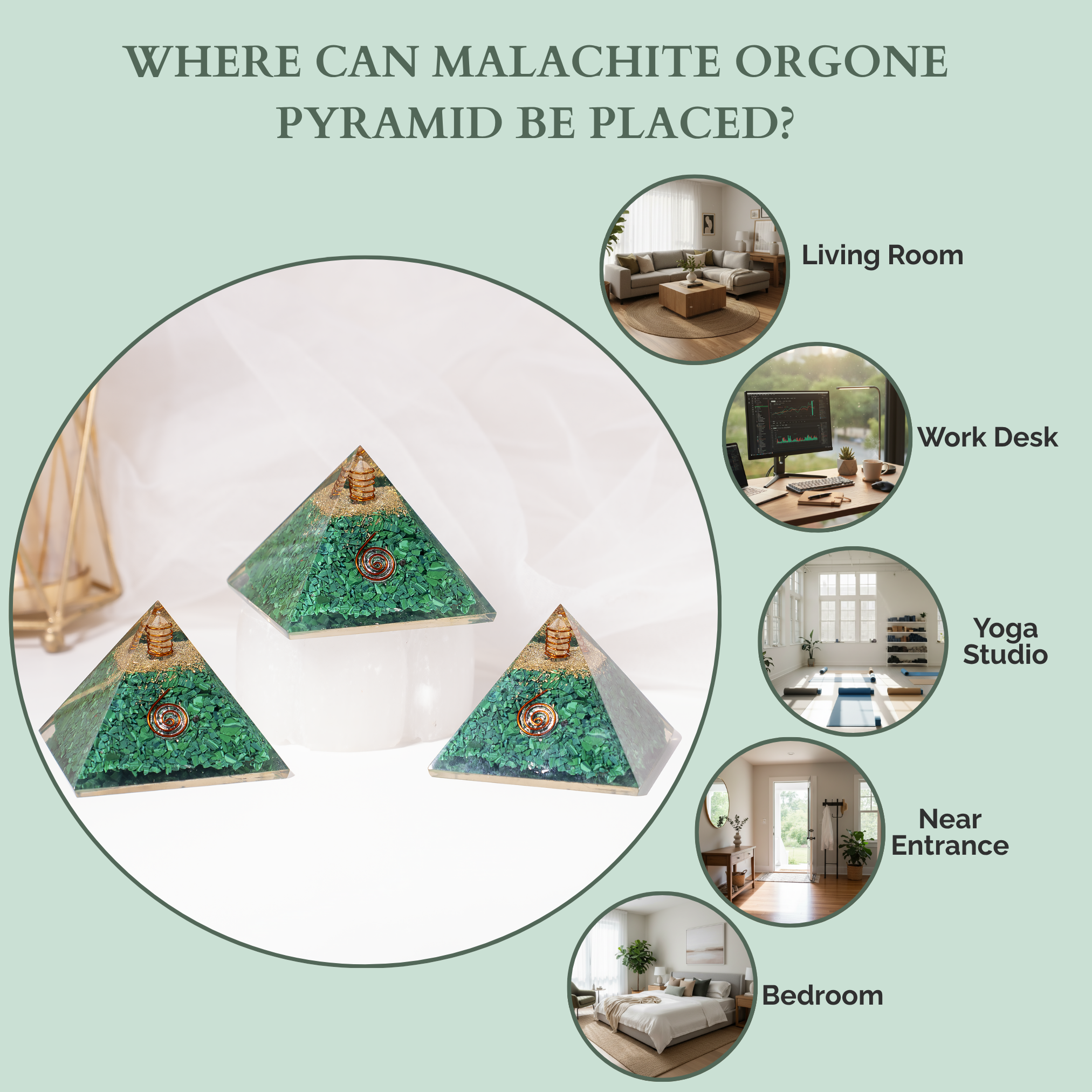 Soothing Crystals – wholesale Spiritual stone/crystal – Orgone Pyramid |Synthetic Malachite | Crystal Energy Pyramid13