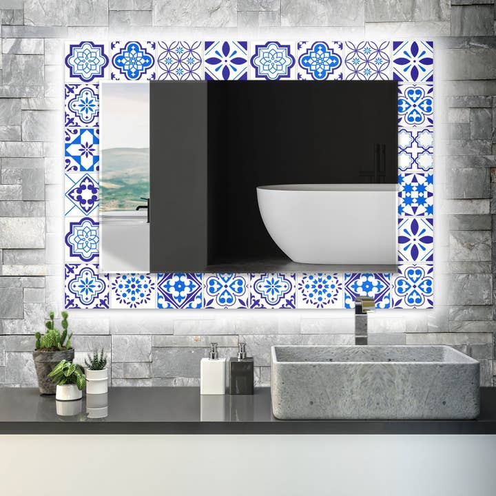 Miroir mural en verre trempé en mosaïque pour la vente par MyPhotostation