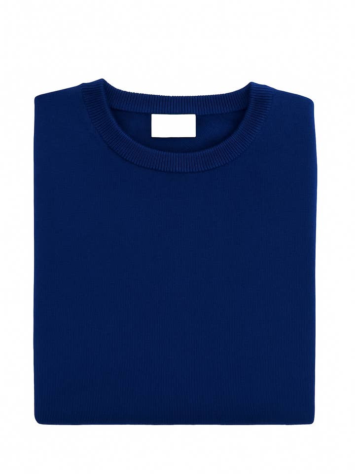 The Quiet Form Crew Navy for wholesale by Oxford Meadow Cashmere