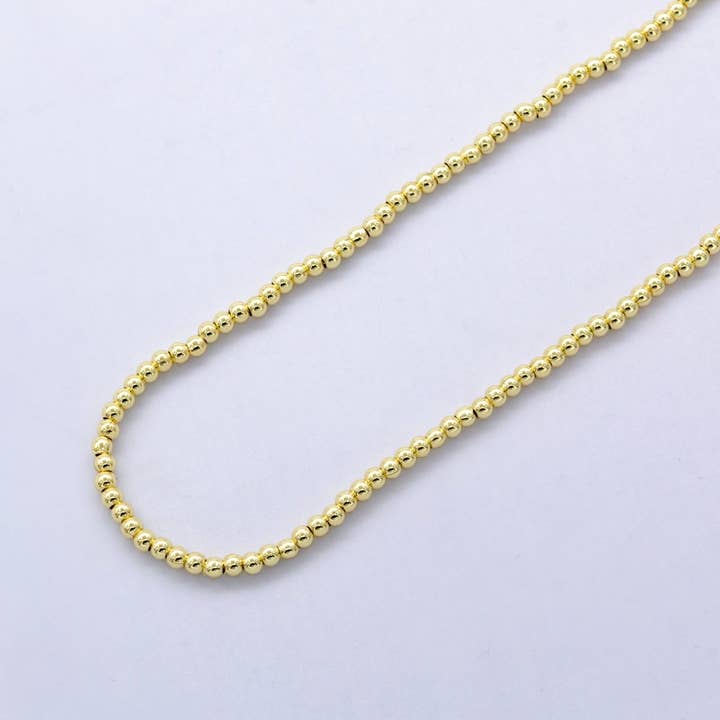 Aim Eternal - Wholesale Link & chain necklace - 24K Gold Filled 3mm Bead Ball 17.5 Inch Chain Necklace | WA-A2739