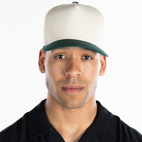 Funky Junque - Wholesale Baseball Cap - Unisex - Two Tone Vintage Snapback Hat - Green/Beige