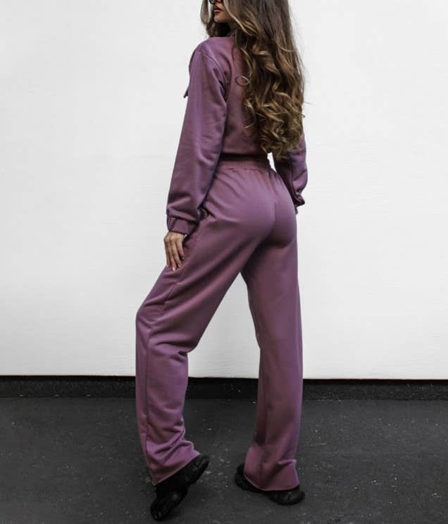 HIDDENBRAND - Wholesale Lounge Set - Women's - Drawstring zip-up sweatshirt & pant 2 piece set outfits13