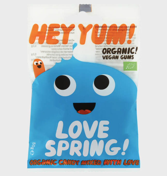 HEY YUM! – Engroshandel Vingummi – HEY YUM! Love Spring veganske frugtgummier 50 g1