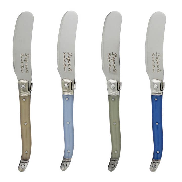 French Home - Wholesale Cheese Spreader - Laguiole 4-Piece Spreader Set with Two-Tone Handles0