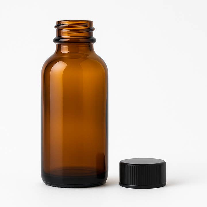 Bottiglie di vetro ambrato con tappi a vite 4 OZ per la vendita all'ingrosso da parte di AfroCosmetics & Culture