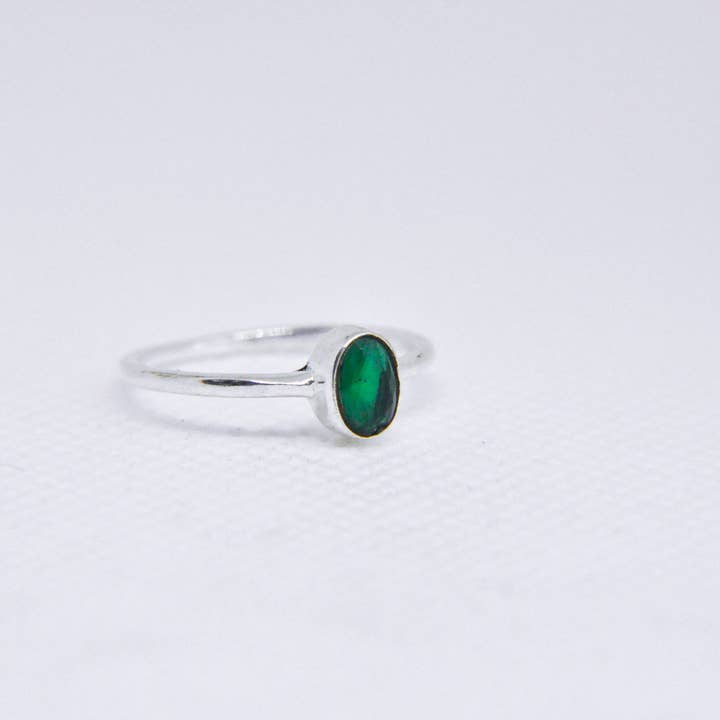 Zumki - Wholesale Single Stone/Solitaire Ring - Simple and Minimal Natural Gemstone Silver and Brass Ring7