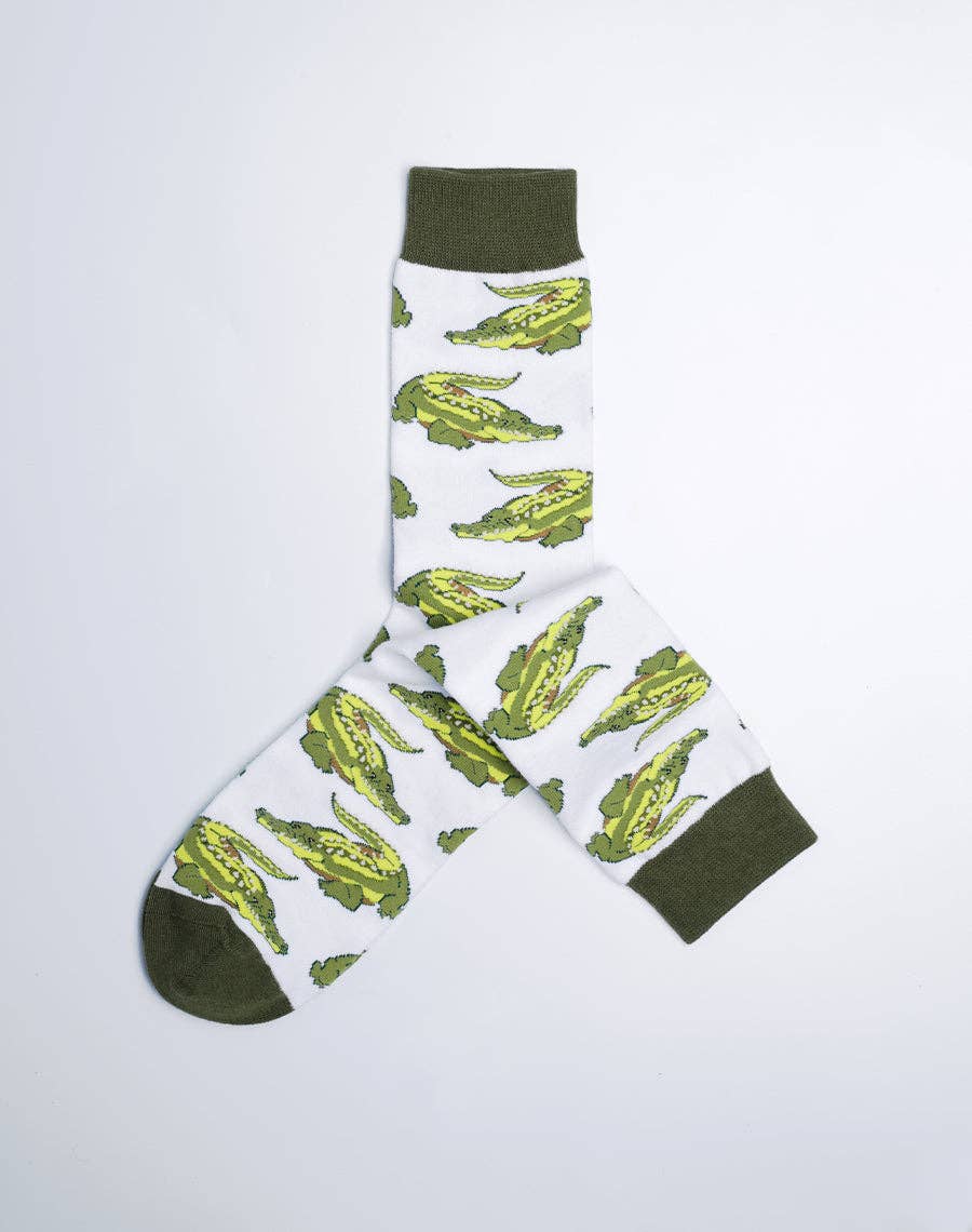 Just Fun Socks - Wholesale Socks - Men's - Men's Gator Gator Alligator Crew Socks