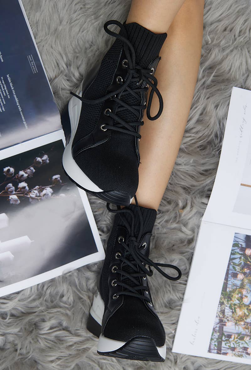 LADY GLORY - Wholesale Athletic Sneakers - Women's - Women's wedge sock sneakers2