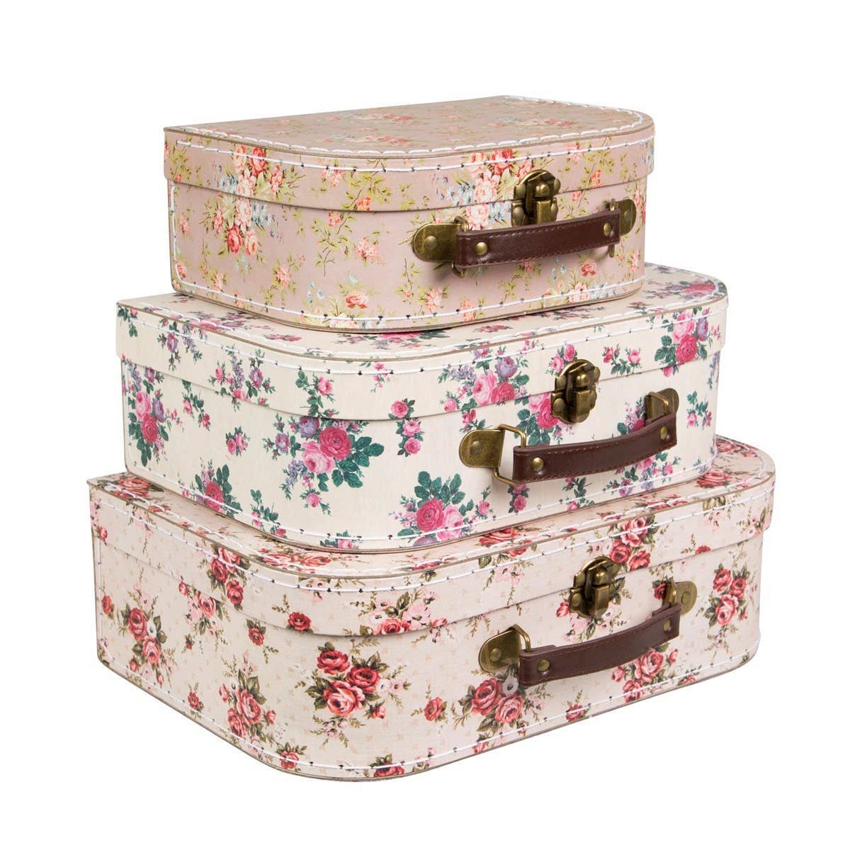 Sass & Belle Europe - Wholesale Luggage - Vintage Rose Suitcases - Set Of 32